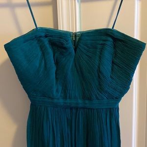 J.Crew teal strapless dress